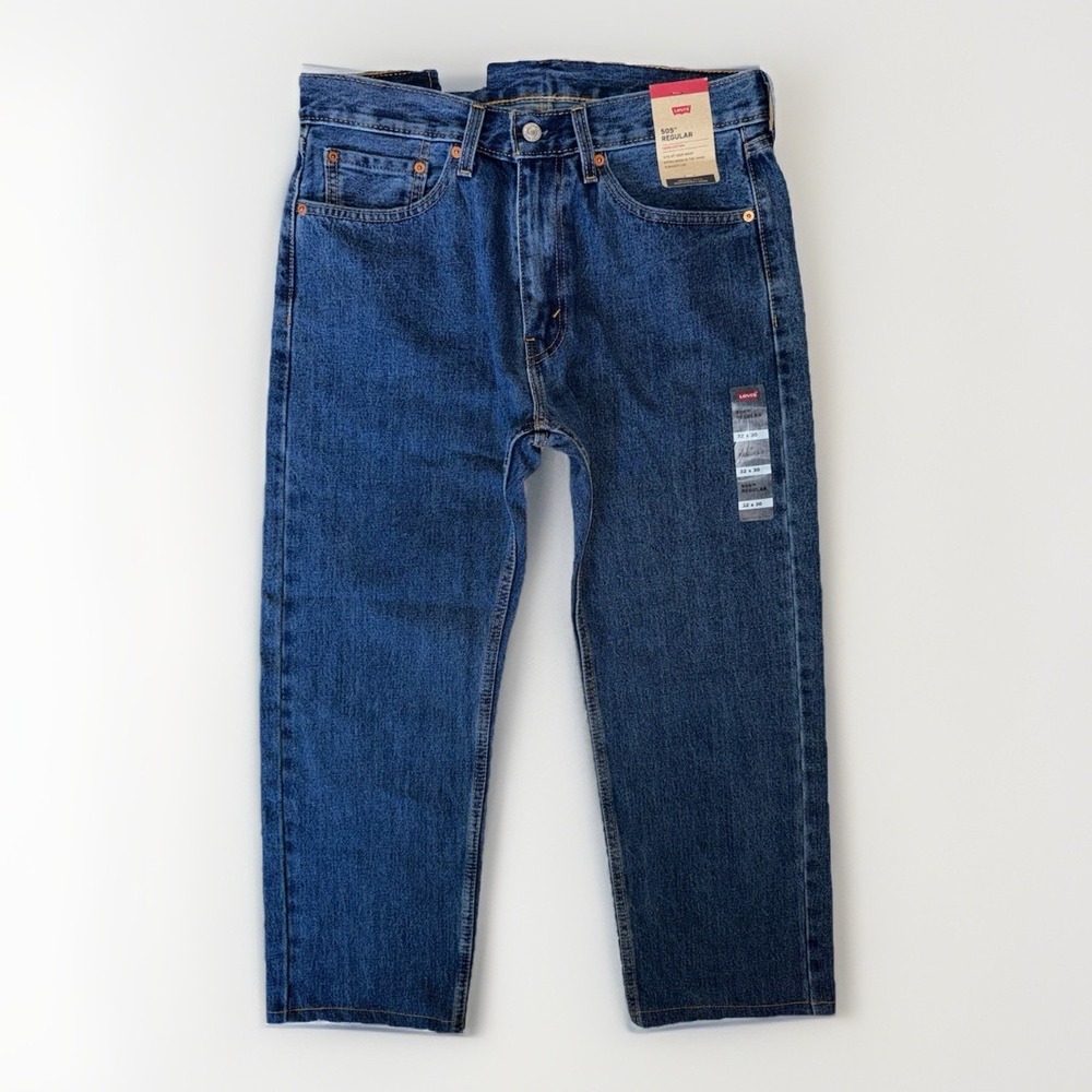 NWT Levi's 505 Regular Fit Jeans Mens 32x30 (Fits 31x24.5) Dark Wash Straight